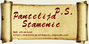 Pantelija Stamenić vizit kartica